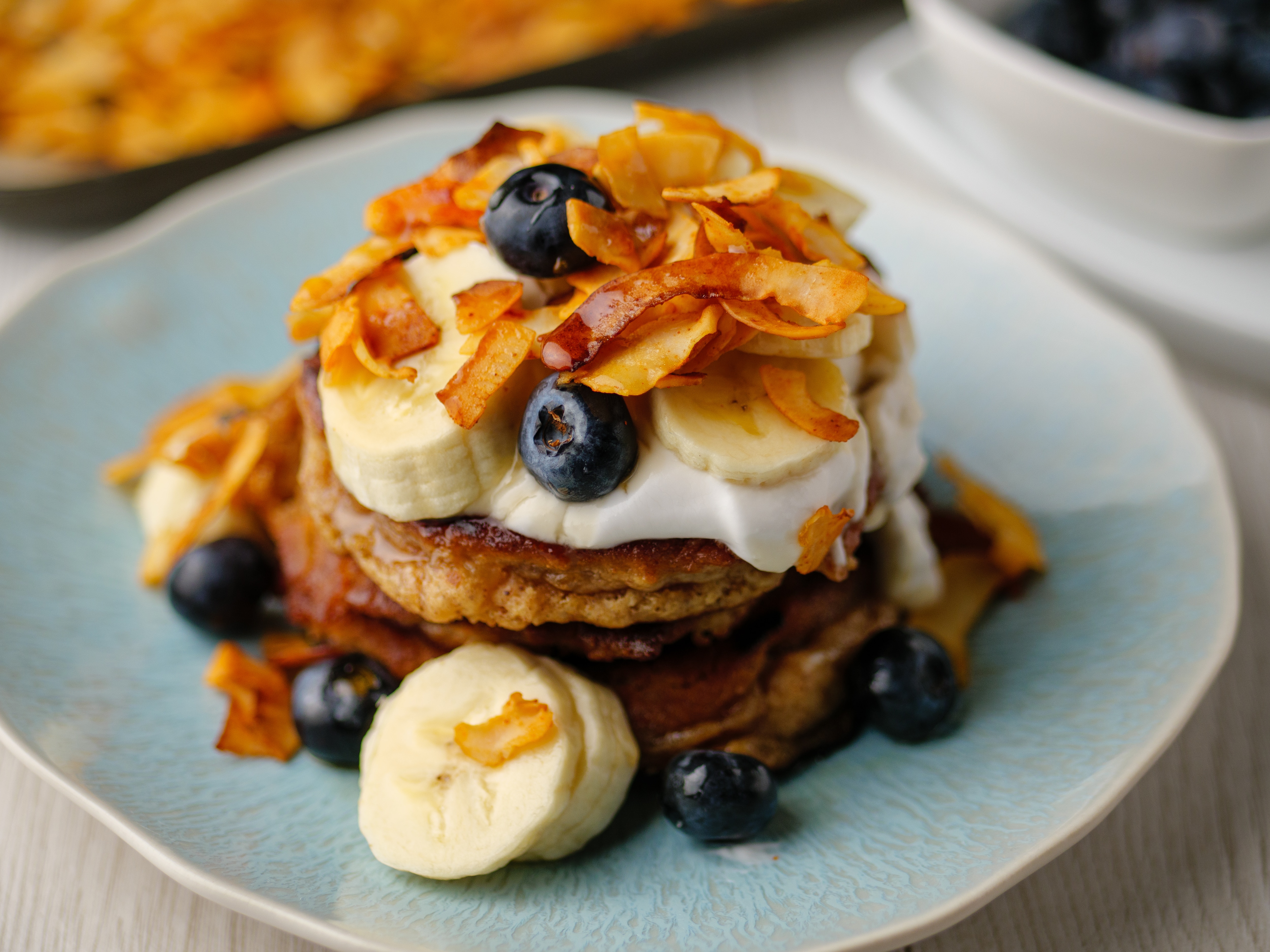 Sunday Brunch Articles Almond Butter Breakfast Pancakes With Coconut 'Bacon' All 4