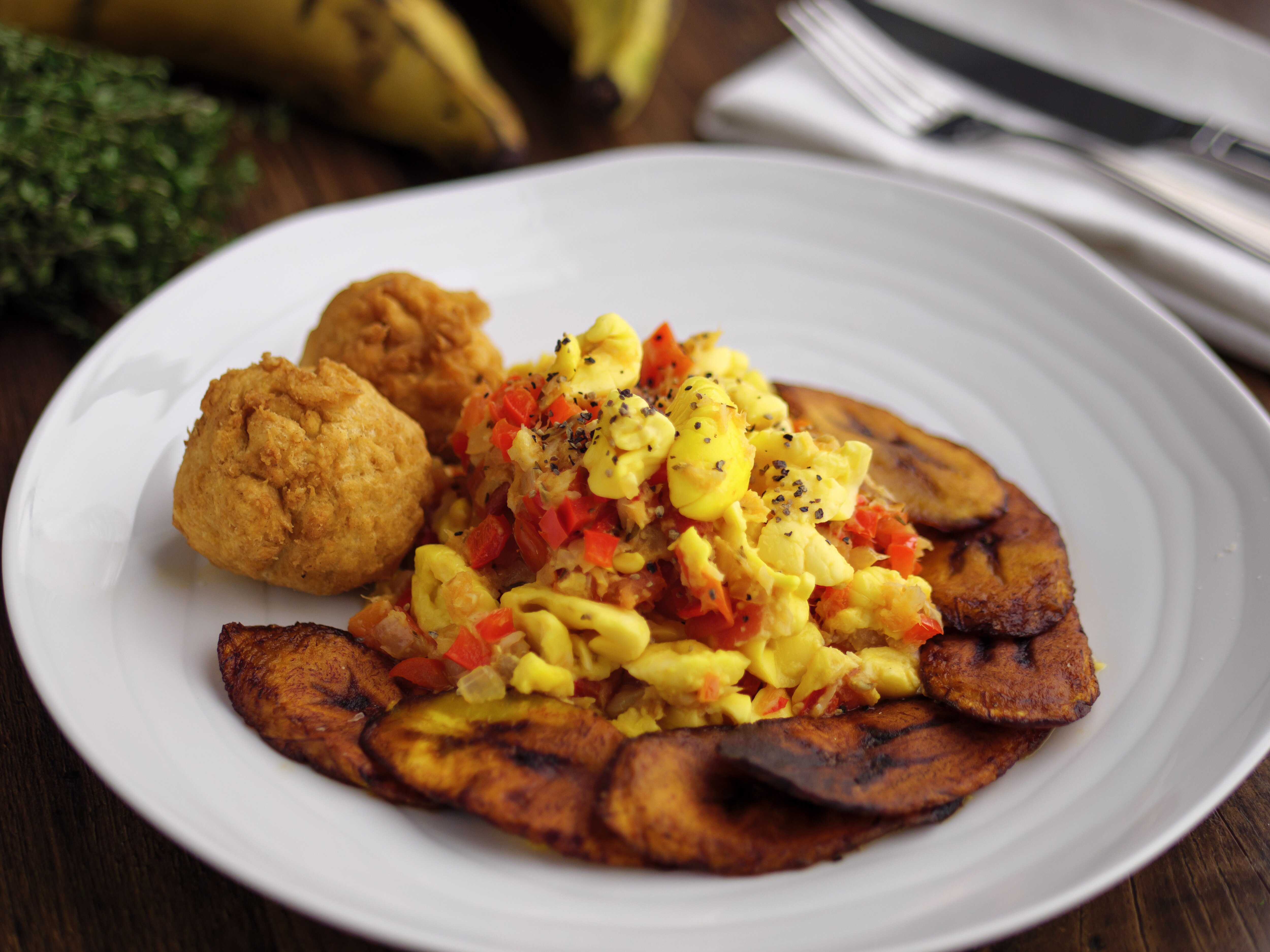Ackee And Saltfish Fried Dumplings Sunday Brunch - Articles - Ackee And Saltfish With Fried Dumplings - All 4