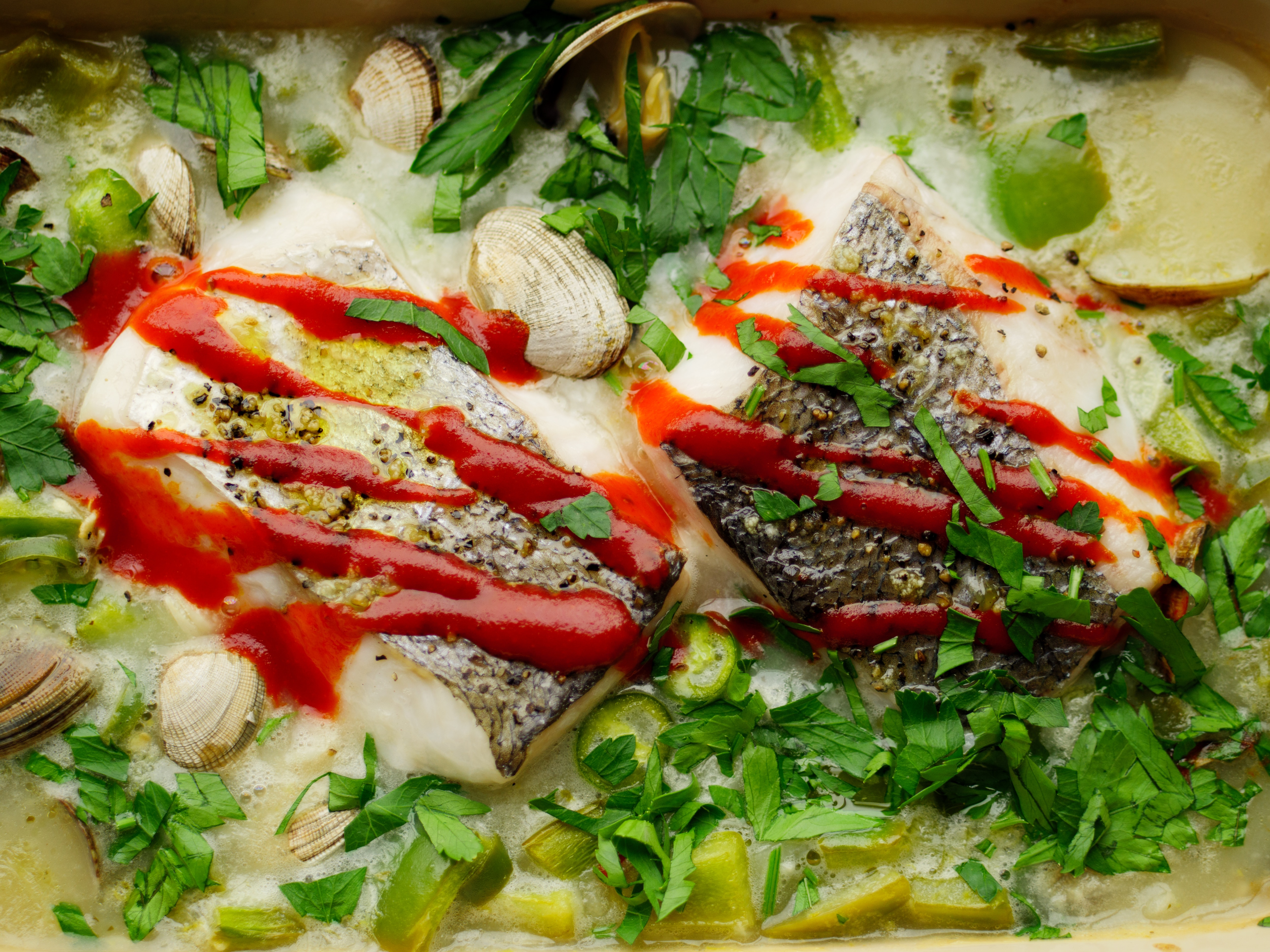 Sunday Brunch Articles Hake with Clams and Green Peppers All 4