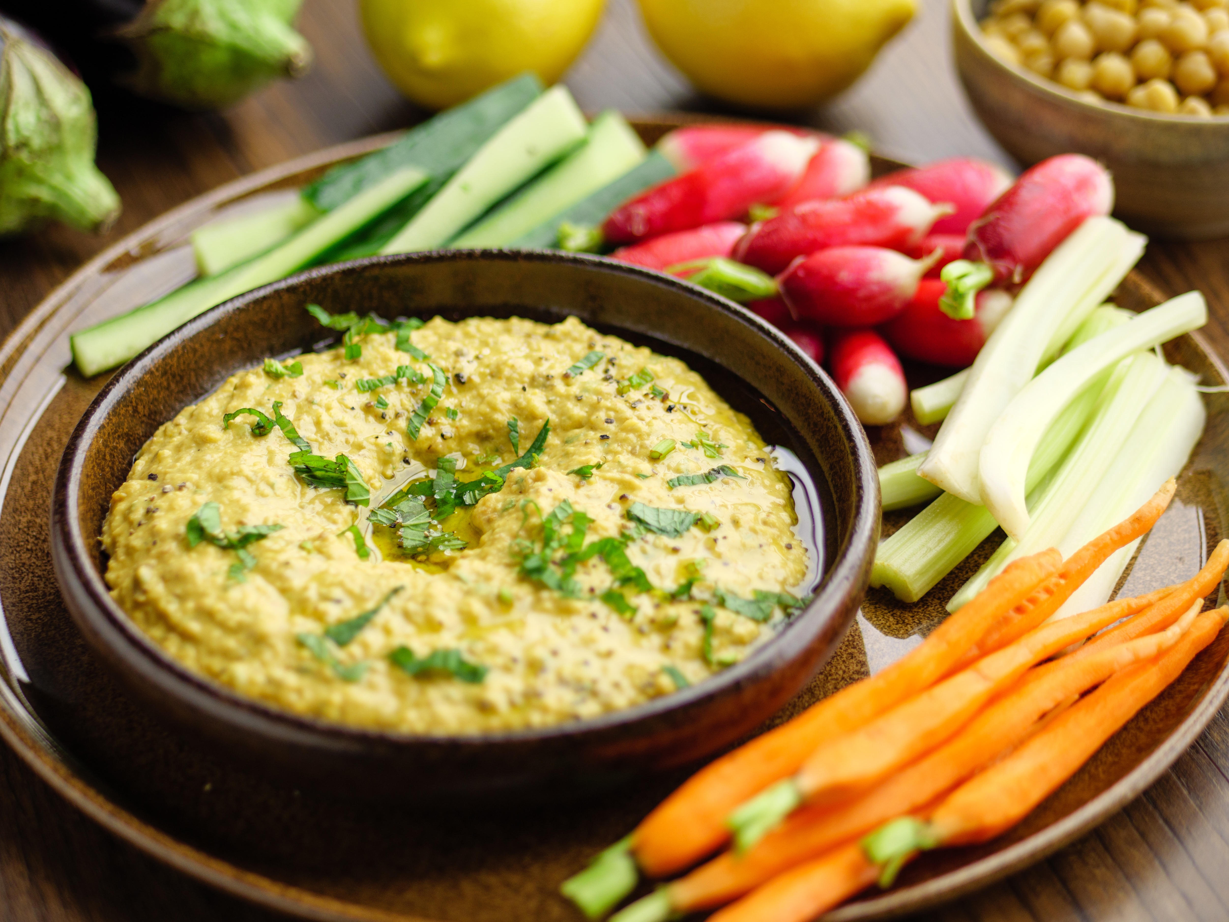 Sunday Brunch Articles Aubergine Hummus With Crudites All 4