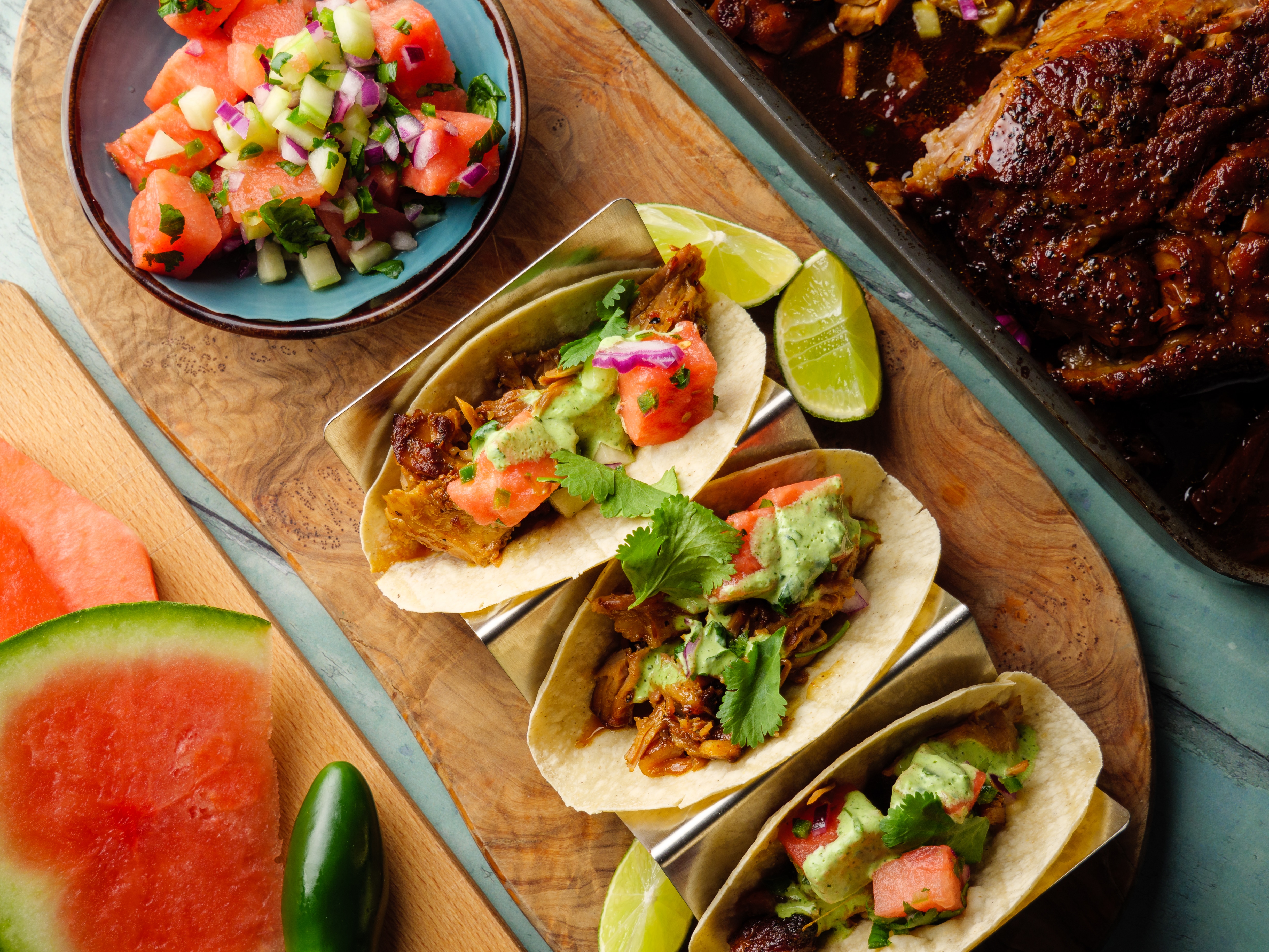 Sunday Brunch Articles Slow Roasted Pork Tacos With Watermelon Pico
