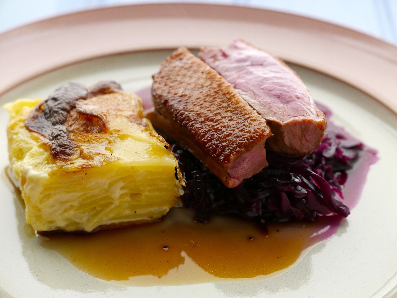 Sunday Brunch Articles Duck with Dauphinoise and Red Cabbage All 4