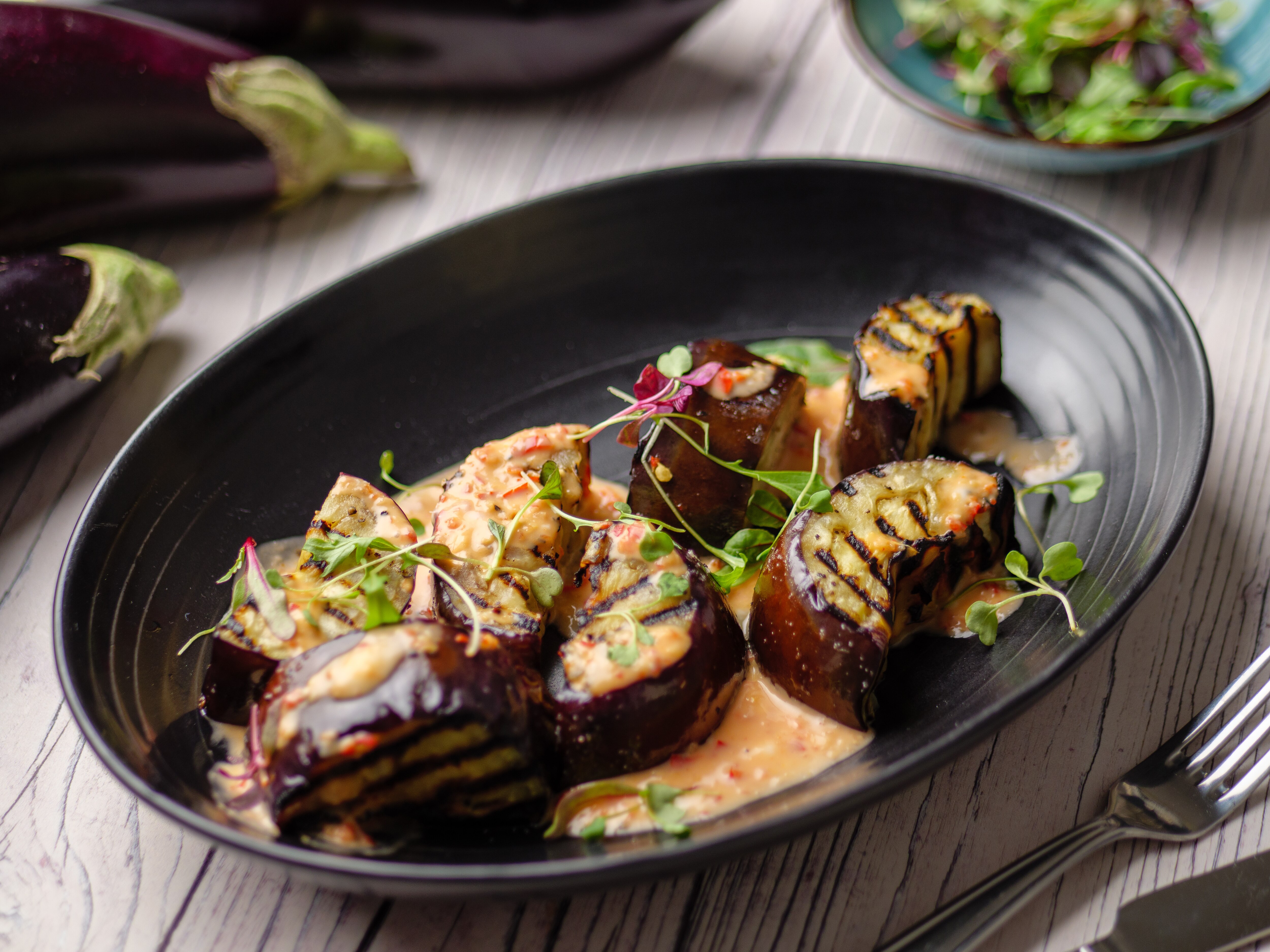 Sunday Brunch Articles Griddled Aubergine Salad With Chilli Ginger
